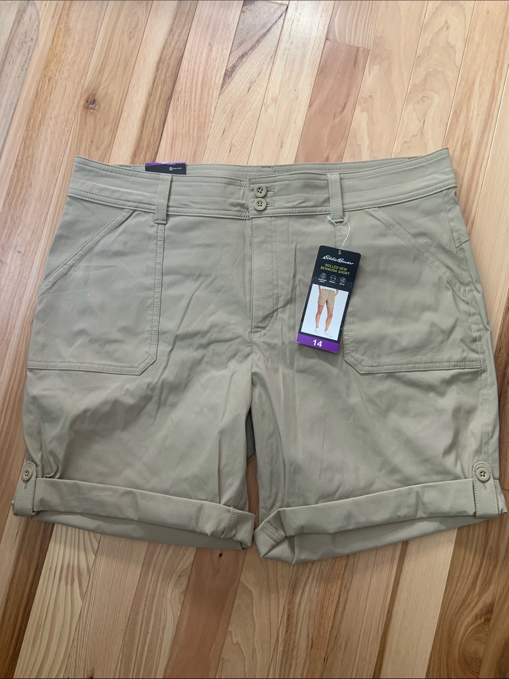 Eddie Bauer Rolled Hem Bermuda Shorts NWT size 14
